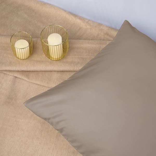 Örngott satin bomull mörk beige 041/40x40.