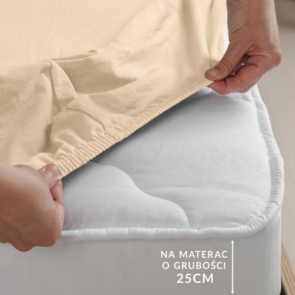 Fitting sheet jersey elastan 26 SAND/90x200x30