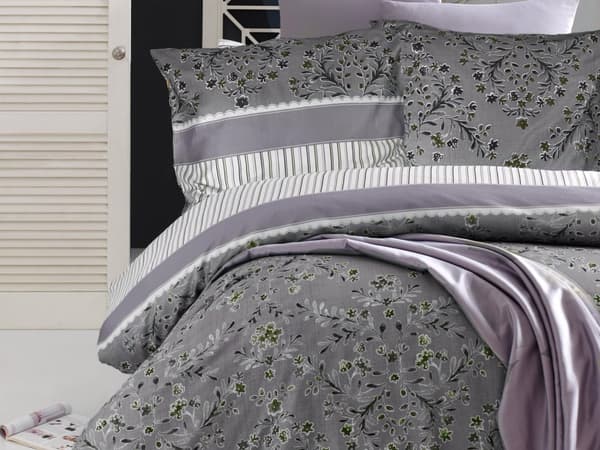 Puuvillasatiinivuodevaatteet CLAUDIA GREY/160x200.EXCLUSIVE