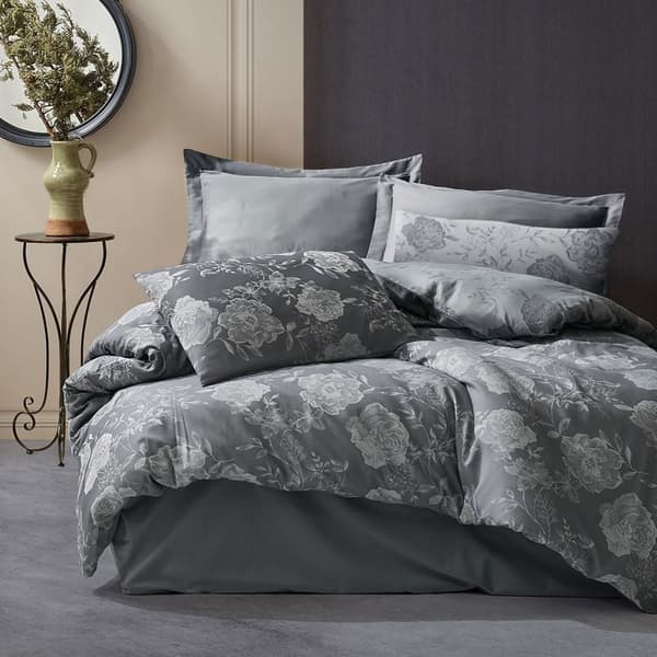 Puuvillaiset vuodevaatteet FLORY GREY/220x200 COTTONLOVE JACQUARD