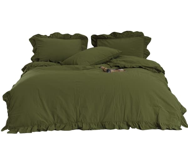 Bomuld sengetøj OLIVE/160x200(P) STENVASKET