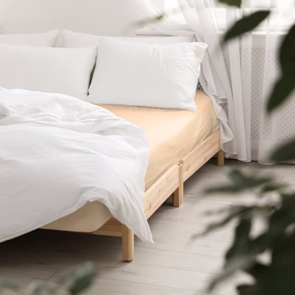 Istuva lakana puuvillasatiini vaalea beige 044/140x200