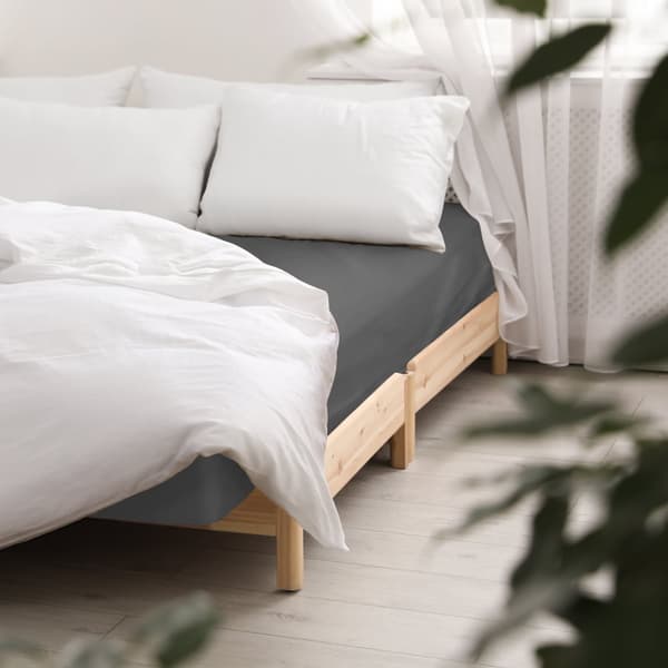 Påslakan bomull satin ljusgrå 037/120x200