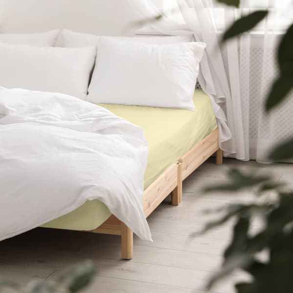 Fitting sheet bomull satin cream 155/120x200