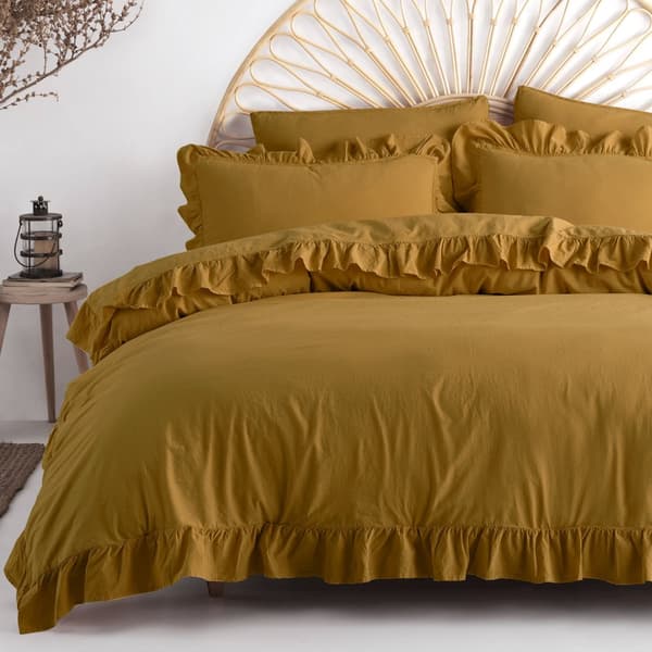 Puuvillaiset vuodevaatteet ECRU OLIVE/220x200(P) KIVIPESU