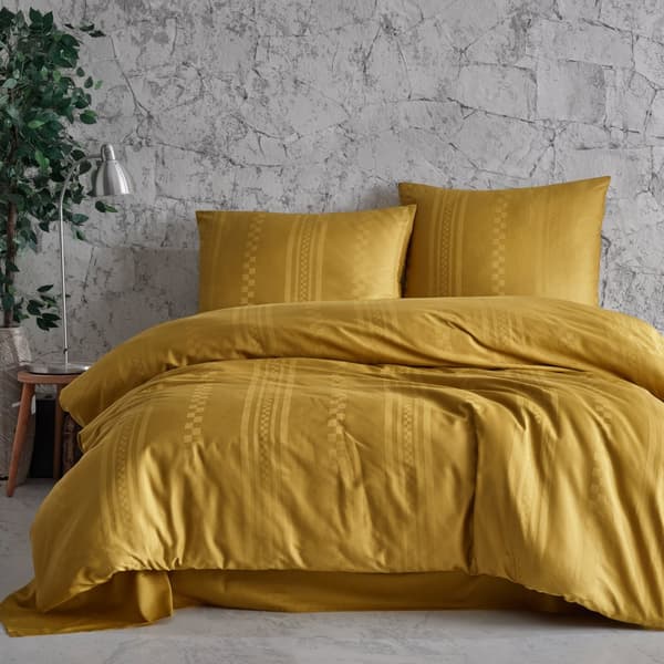Puuvillasatiiniset vuodevaatteet CAPITAL MUSTARD/160x200 EXCLUSIVE