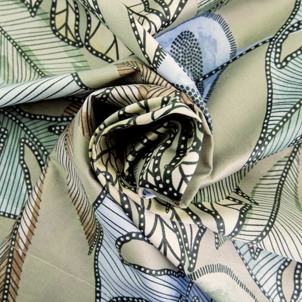 Sängkläder i bomullsatin (P) GRETA GREEN/160x200 LYX PREMIUM