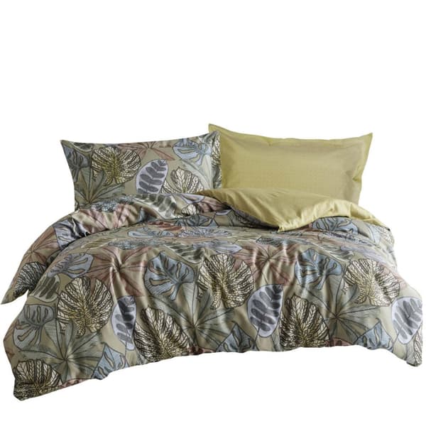 Sängkläder i bomullsatin (P) GRETA GREEN/160x200 LYX PREMIUM