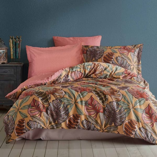 Puuvillasatiini vuodevaatteet (P) GRETA TERRA/220x200 LUXURY PREMIUM