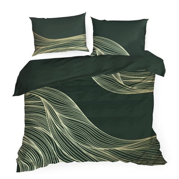SATIN SÄNGSET PREMIUM 3 220 X 200 CM MÖRKGRÖN