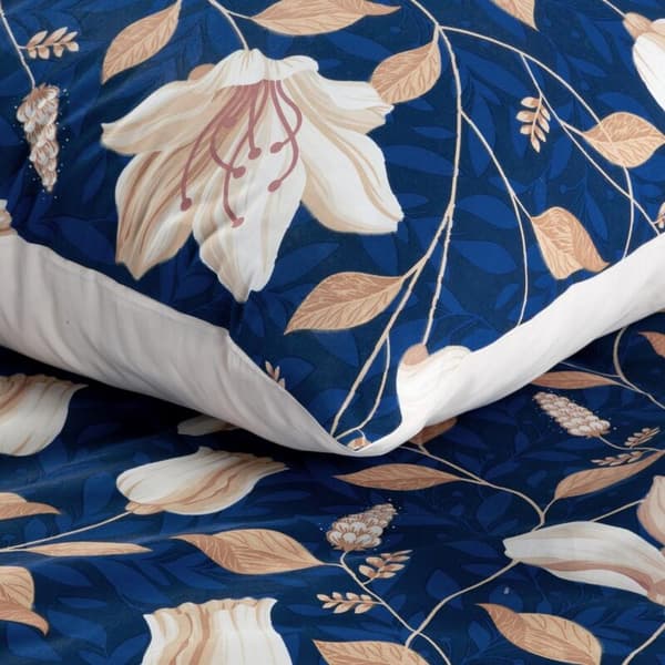 NIKA 48 SATIN SÄNGDÄNGSSET 140 X 200 CM MARINBLÅ