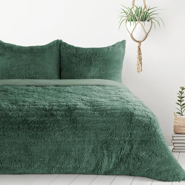 SENGESÆT D91 TIFFANY 220 X 200 CM MØRKEGRØN