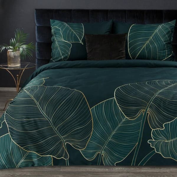 SATIN SÄNGDÄNGSSET PREMIUM 5 180 X 200 CM MÖRKGRÖN