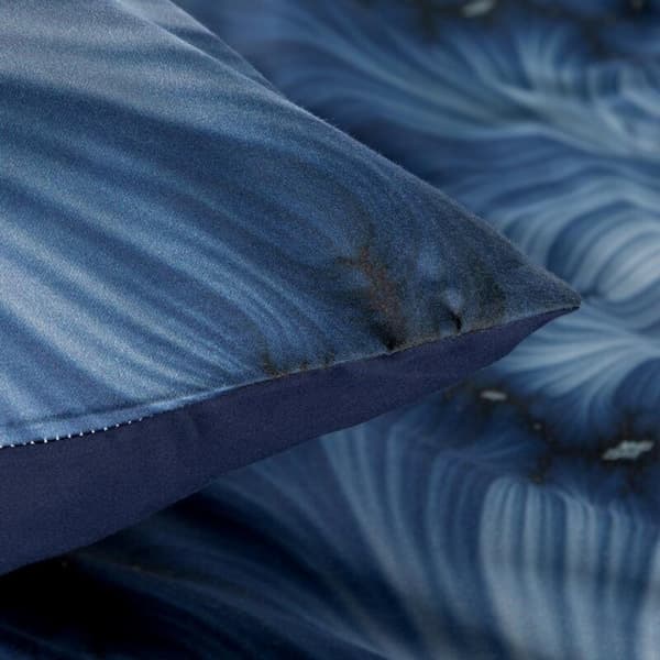 PREMIUM16 SATIN SENGE SÆT 220 X 200 CM MØRKEBLÅT