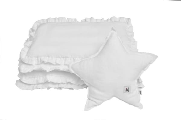 Sängkläder barn L utan fyllning – Linnebäddset 140x200 + 40x60 cm med volang, Oeko-Tex