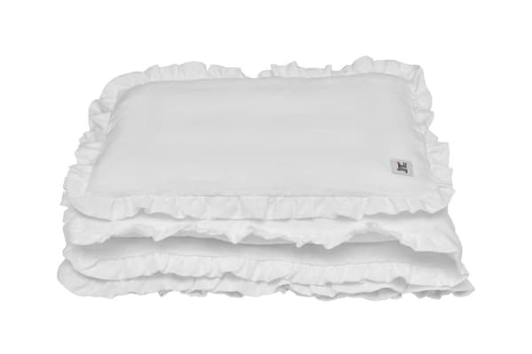 Sängkläder barn L utan fyllning – Linnebäddset 140x200 + 40x60 cm med volang, Oeko-Tex