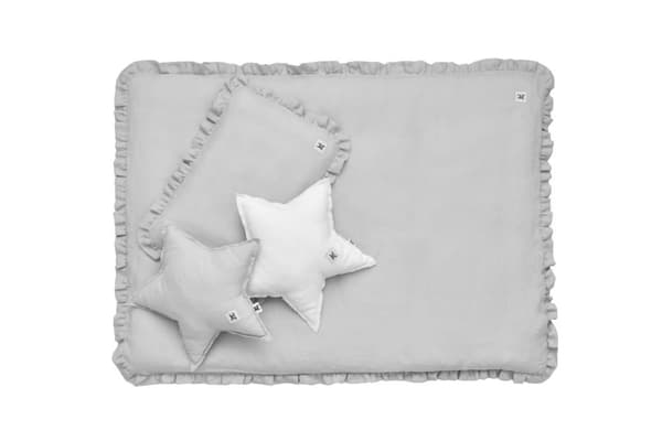 Sengetøj i hør til børn 2-6 år - Størrelse M uden fyld - Dusty Pink / Stone Grey / Snow White / Navy Blue