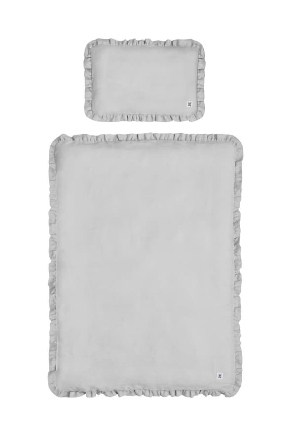 Sengetøj i hør til børn 2-6 år - Størrelse M uden fyld - Dusty Pink / Stone Grey / Snow White / Navy Blue