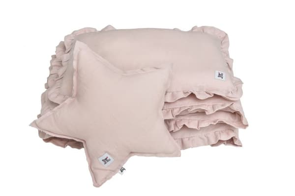 Sängkläder barn M utan fyllning – Linnebäddset 100x135 + 40x60 cm med volang, Oeko-Tex