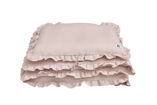 Sängkläder barn M utan fyllning – Linnebäddset 100x135 + 40x60 cm med volang, Oeko-Tex
