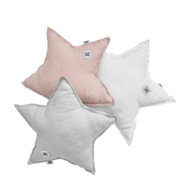 Linne dekor kudde stjärna dammig rosa