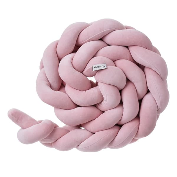 Flätad sängstötdämpare rosa
