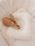 Miniatyrbillede 2 af 3: Med stativ og madras "Moses-kurv" - Babykurv i naturmateriale med musselin, perfekt til nyfødte Golden Dots