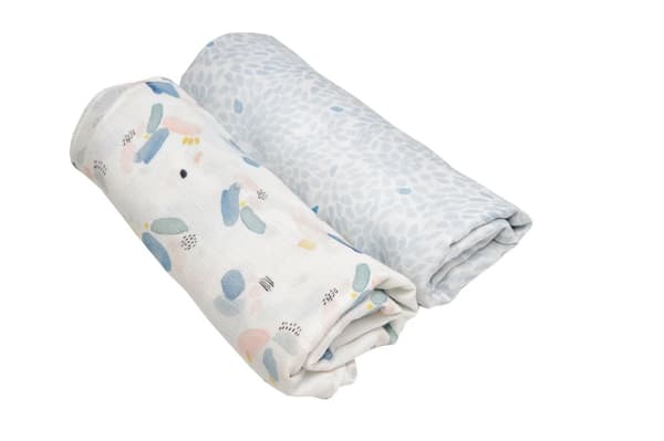 Muslin Swaddle Blanket 75x75 cm fra FLY-kollektionen, økologisk babytæppe med Oeko-TEX-certifikat - perfekt til babyshower og fødselsdage