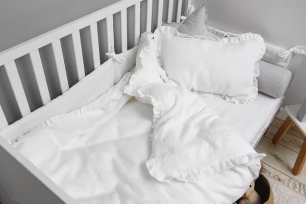Sengetøj i størrelse L med fyld - blødt linnedtekstil til børn fra 6 år - Dusty Pink, Snow White, Navy Blue & Stone Grey
