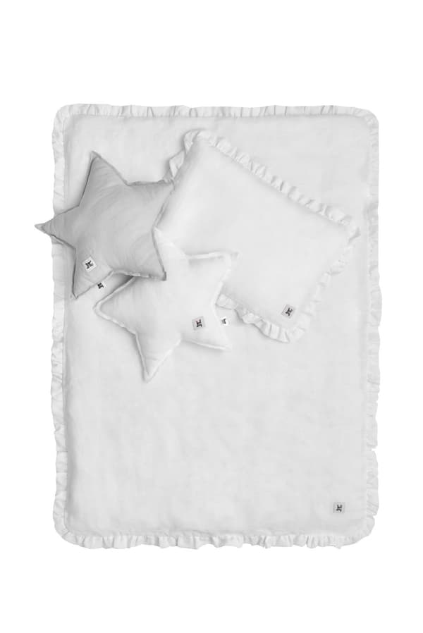 Sengetøj i størrelse L med fyld - blødt linnedtekstil til børn fra 6 år - Dusty Pink, Snow White, Navy Blue & Stone Grey