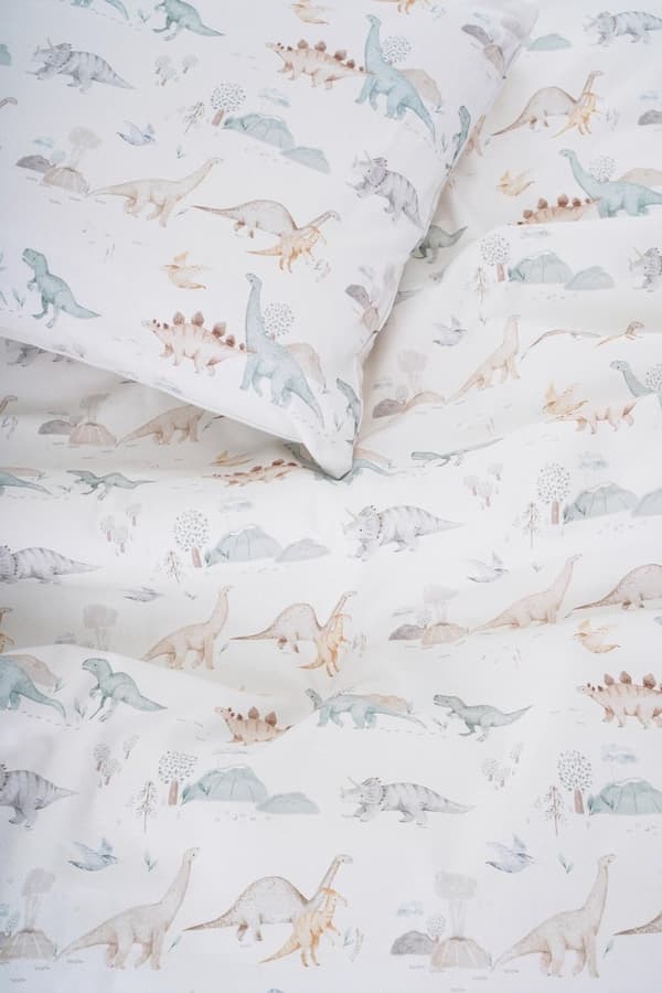 Sängkläder till Spjälsäng, 100% Bomull, OEKO-TEX Certifierad, För Barn 0-6 år, Mjuka och Långvariga "Dino Delights" bomull 100x135 cm