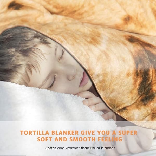 Tortilla Wrap Filt, Lättviktsmaterial, Maskintvättbar, Familjevänlig Design