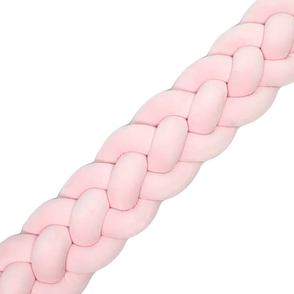 Knuten Flätad Spjälsängskant, Mjuk Bomullsmaterial, Unisex Design, Lämplig för 0-1 År,Rosa