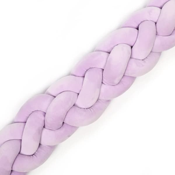 Knuten Flätad Spjälsängskant, Mjuk Bomullsmaterial, Unisex Design, Lämplig för 0-1 År,LILA