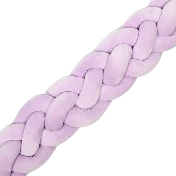 Knuten Flätad Spjälsängskant, Mjuk Bomullsmaterial, Unisex Design, Lämplig för 0-1 År,LILA