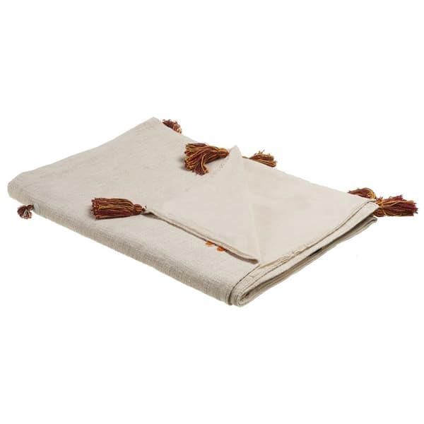 KHANDWA Filt Bomull 130 x 180 cm Beige Lumarko!
