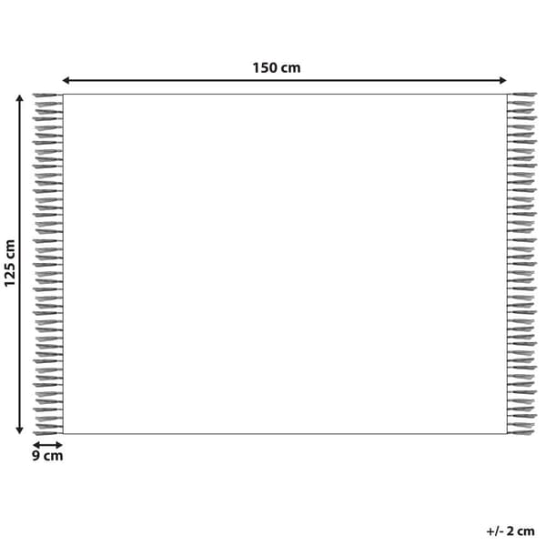 CHYAMA Filt Bomull 125 x 150 cm Svart/vit Lumarko!