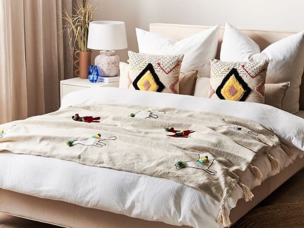 DEOGHAR Peitto Puuvilla 130 x 180 cm Beige Lumarko!