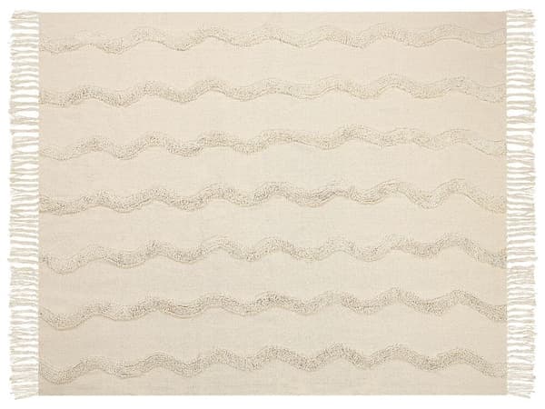Bomullsfilt 125 x 150 cm beige KHARI