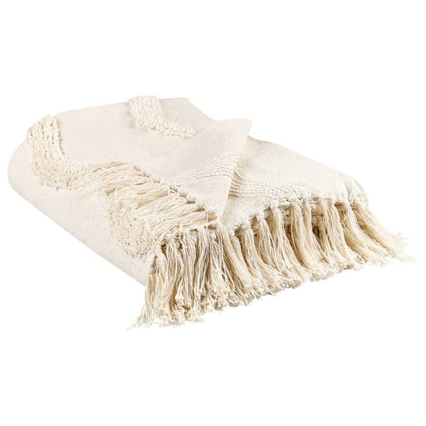 Bomullsfilt 125 x 150 cm beige KHARI