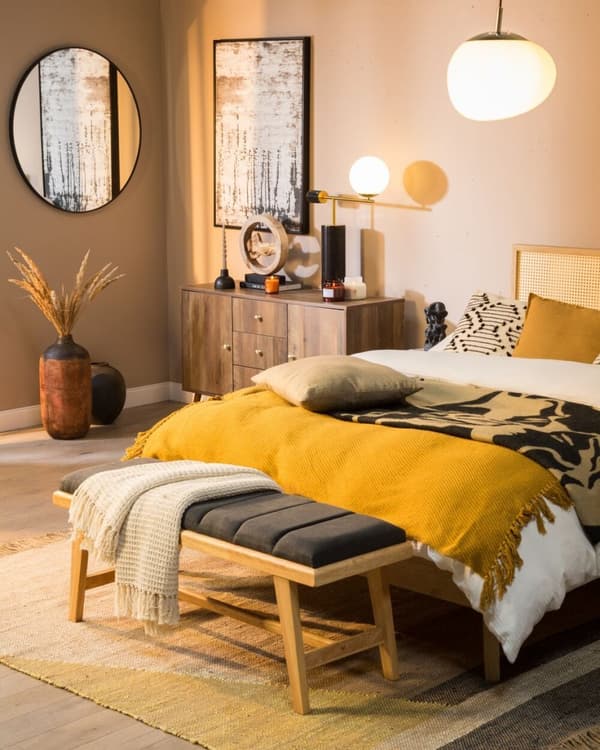 Bomullsfilt 125 x 150 cm beige YARSA Lumarko!