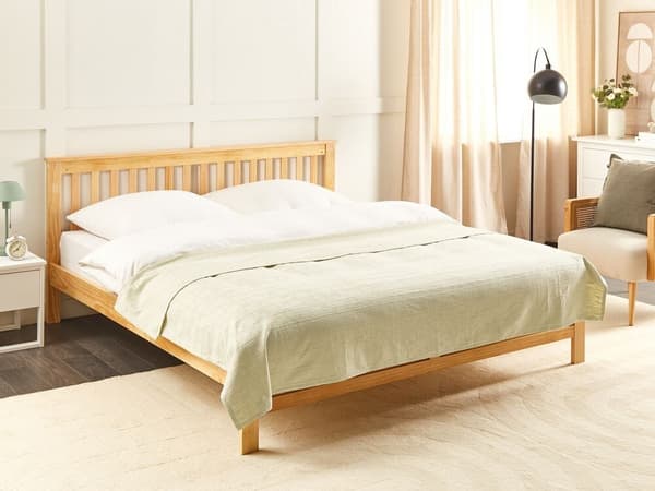 Överkast i bomull 200 x 220 cm beige MARAKA Lumarko!