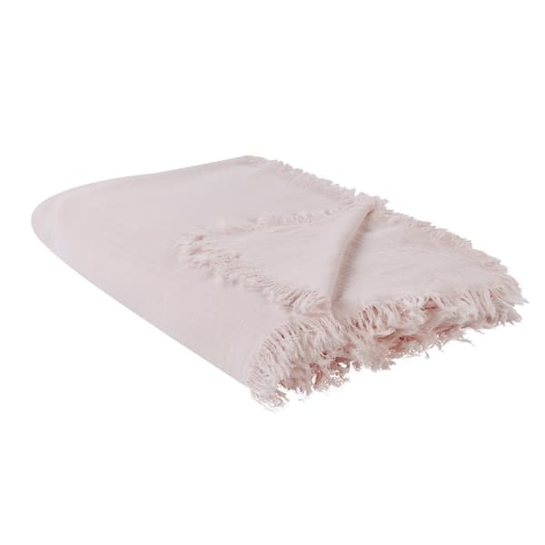 Överkast i bomull 150 x 200 cm rosa HALPOLA Lumarko!