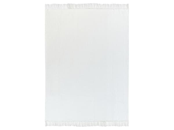 Bomuldstæppe 150 x 200 cm hvid AMPARA Lumarko!