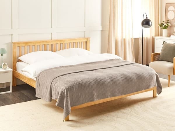 Sengetæppe i bomuld 220 x 240 cm gråbeige RAGALA Lumarko!