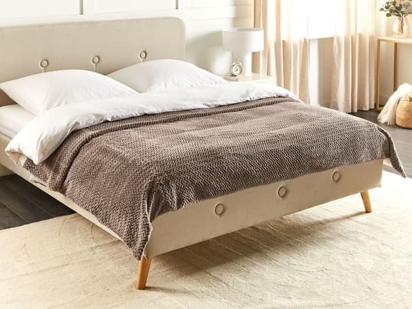 Präglat överkast 200 x 220 cm brunt SURMI Lumarko!