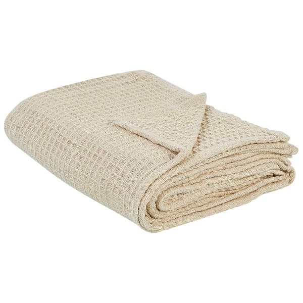 Överkast i bomull 200 x 220 cm beige CHAGYL Lumarko!
