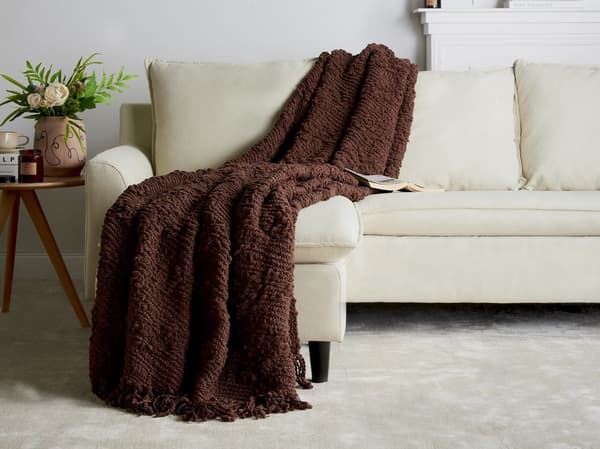 Filt VELLA Bomull 200 x 220 cm Brun Lumarko!