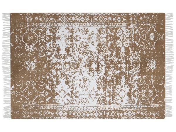 PAZARYERI Tæppe Bomuld 130 x 180 cm Brun Lumarko!