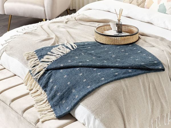 TAARI Peitto Puuvilla 130 x 170 cm Azure Lumarko!